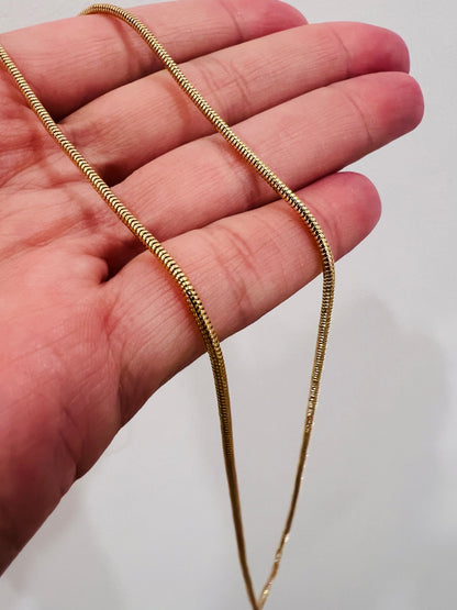 18KT Gold Filled Necklaces, Gold Filled Snake Necklace | 1mm Chain | 16–24 Inch by HAUS OF MONOGRAM