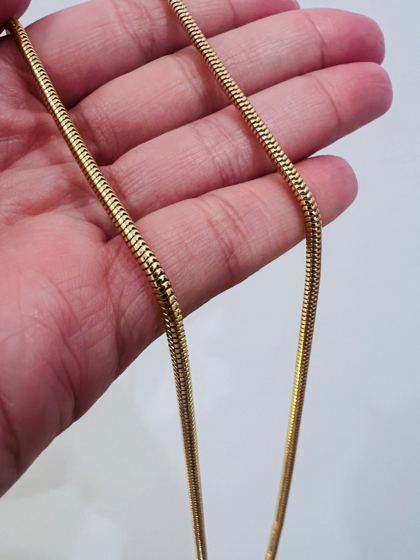 18KT Gold Filled Necklaces, Gold Filled Snake Necklace | 2.5mm Chain 16–20 Inch Lengths by HAUS OF MONOGRAM