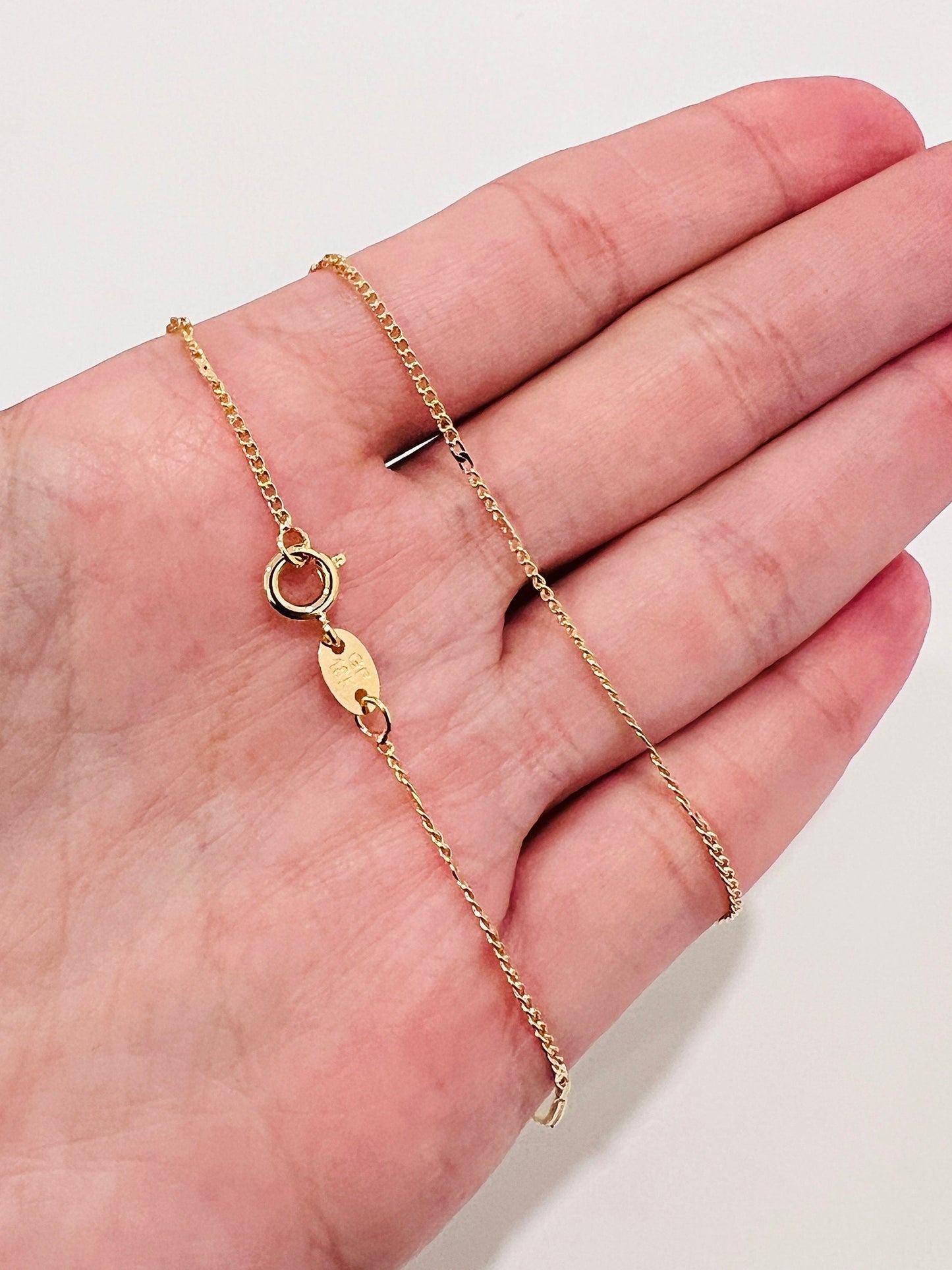 18KT Gold Filled Necklaces, Gold Filled Specialty Curb Chain | Ultra Fine 0.8mm Necklace by HAUS OF MONOGRAM