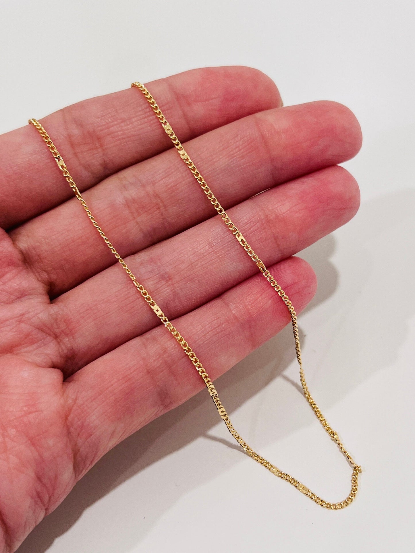 18KT Gold Filled Necklaces, Gold Filled Specialty Curb Chain | Ultra Fine 0.8mm Necklace by HAUS OF MONOGRAM