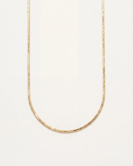 18KT Gold Filled Necklaces, Gold Filled Square Snake Necklace | 0.5mm | 16–18 Inch by HAUS OF MONOGRAM