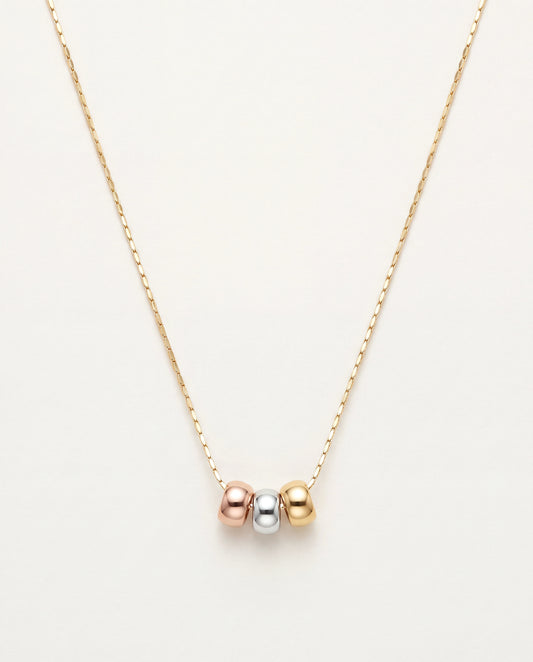 18KT Gold Filled Necklaces, Gold Filled Tricolor Charm Necklace | 18" Dainty Accent by HAUS OF MONOGRAM