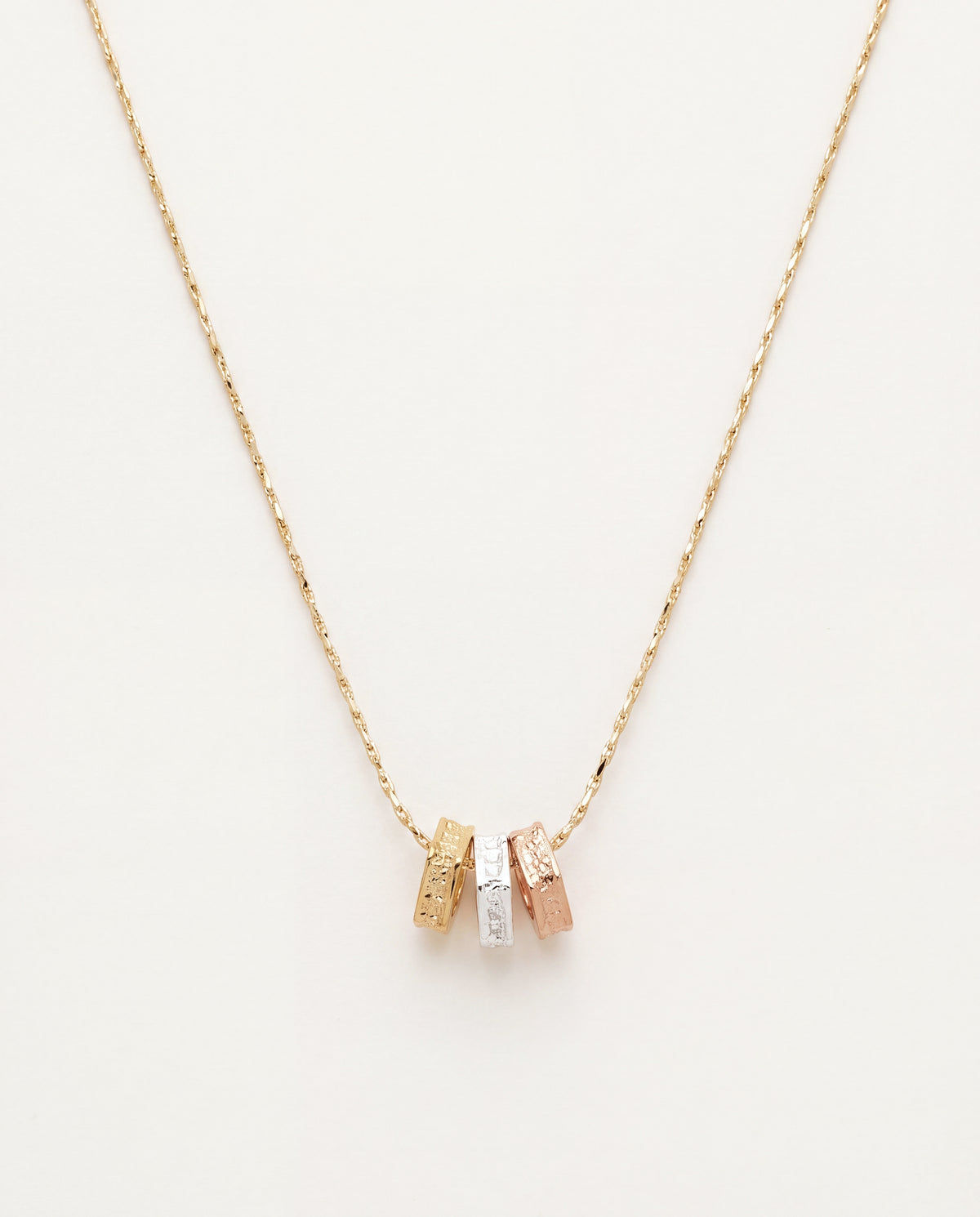 18KT Gold Filled Necklaces, Gold Filled Tricolor Necklace | 18" Dainty Charm Chain by HAUS OF MONOGRAM