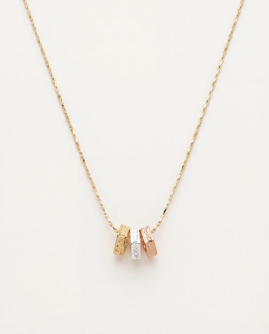 18KT Gold Filled Necklaces, Gold Filled Tricolor Necklace | 18" Dainty Charm Chain by HAUS OF MONOGRAM