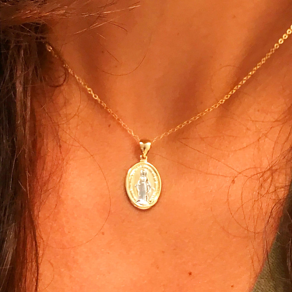 18KT Gold Filled Necklaces, Gold Filled Virgin Mary Necklace | Classic Faith Pendant by HAUS OF MONOGRAM