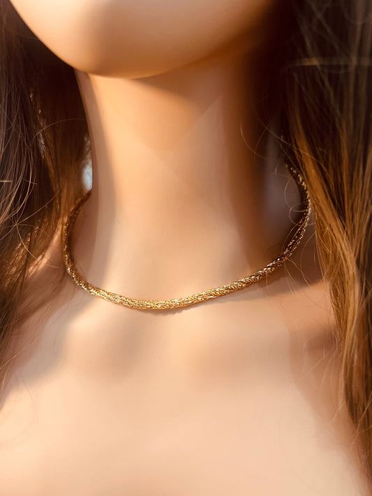 18KT Gold Filled Necklaces, Gold Filled Wheat Necklace | 4mm Chain Statement Piece by HAUS OF MONOGRAM