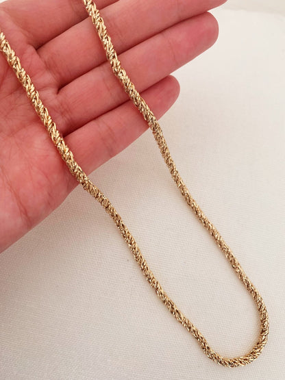 18KT Gold Filled Necklaces, Gold Filled Wheat Necklace | 4mm Chain Statement Piece by HAUS OF MONOGRAM