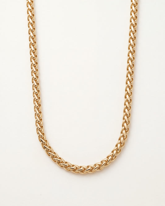 18KT Gold Filled Necklaces, Gold Filled Wheat Necklace | 5mm Chain | 18–20 Inch by HAUS OF MONOGRAM
