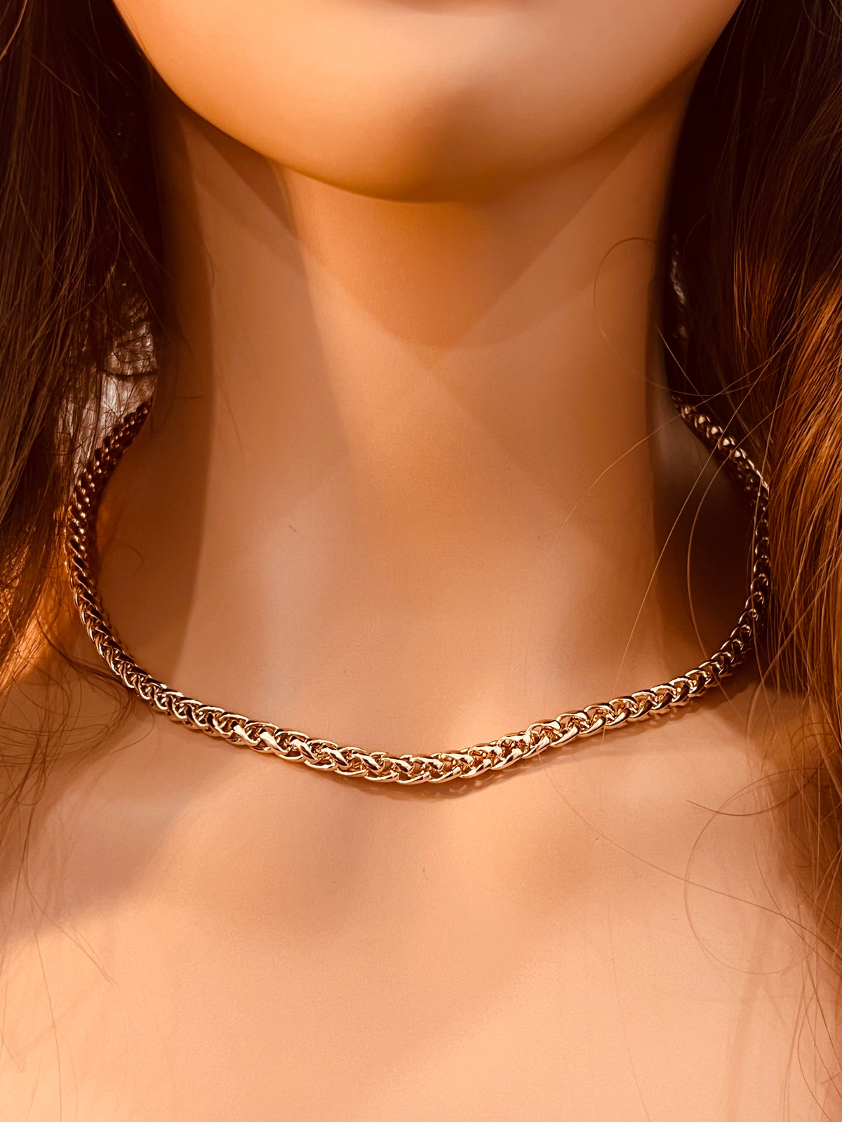 18KT Gold Filled Necklaces, Gold Filled Wheat Necklace | 5mm Chain | 18–20 Inch by HAUS OF MONOGRAM