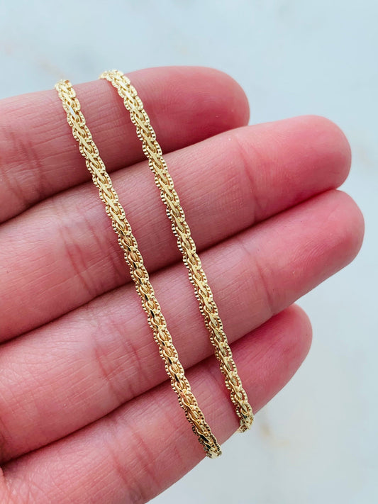 18KT Gold Filled Anklets, Gold Filled Woven Anklet | 2mm Width | 10 Inch Length by HAUS OF MONOGRAM