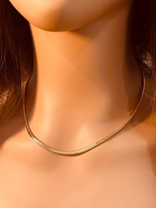 18KT Gold Filled Necklaces, Gold Filled Woven Mesh Necklace | 2.8mm | 16–20 Inch by HAUS OF MONOGRAM