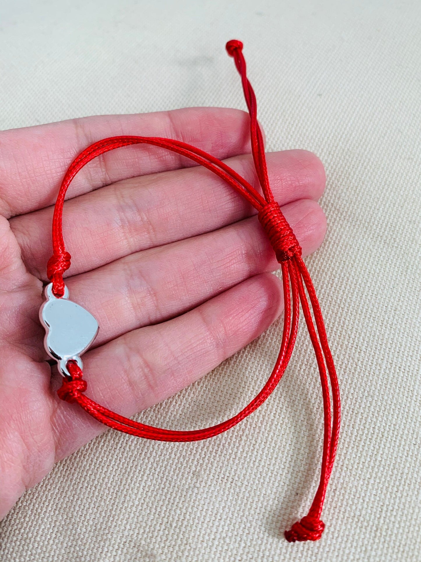 Heart Evil Eye Macrame Bracelet | Adjustable Cord Charm by HAUS OF MONOGRAM