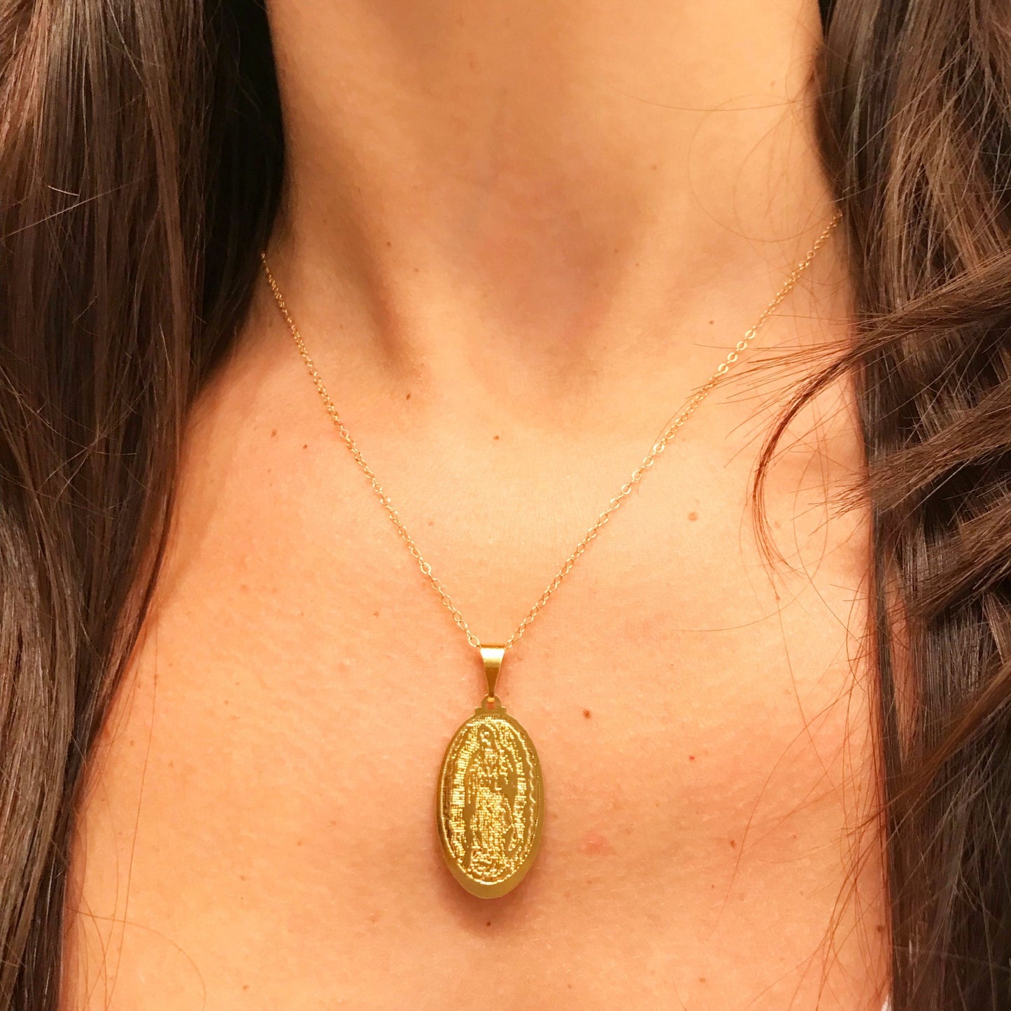 Our Lady of Guadalupe Necklace | Gold Filled Catholic Charm Pendant