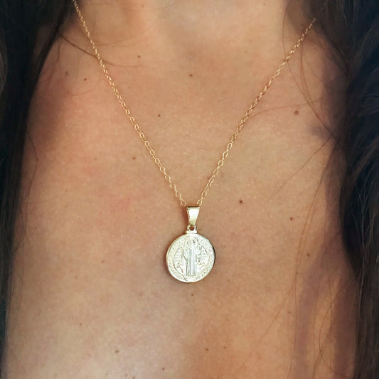 Gold Filled Saint Benedict Necklace | Spiritual Protection