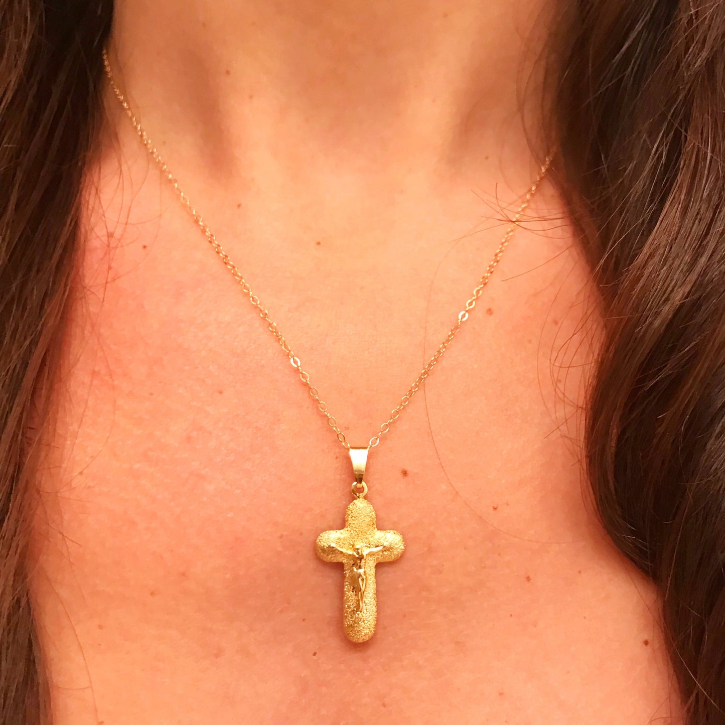 Gold Filled Crucifix Necklace | Faith Pendant | 16–20"