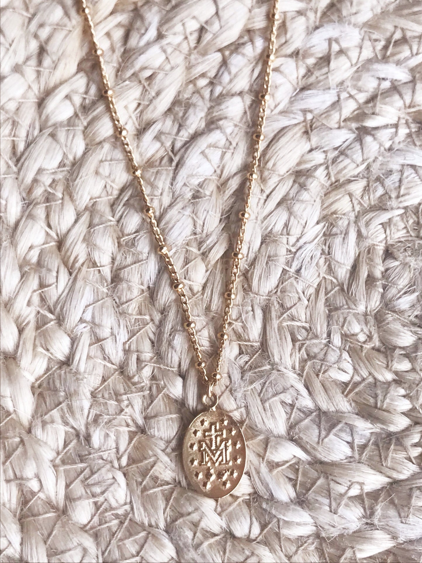 Gold Filled Mini Miraculous Medal Necklace | Delicate Devotional Charm