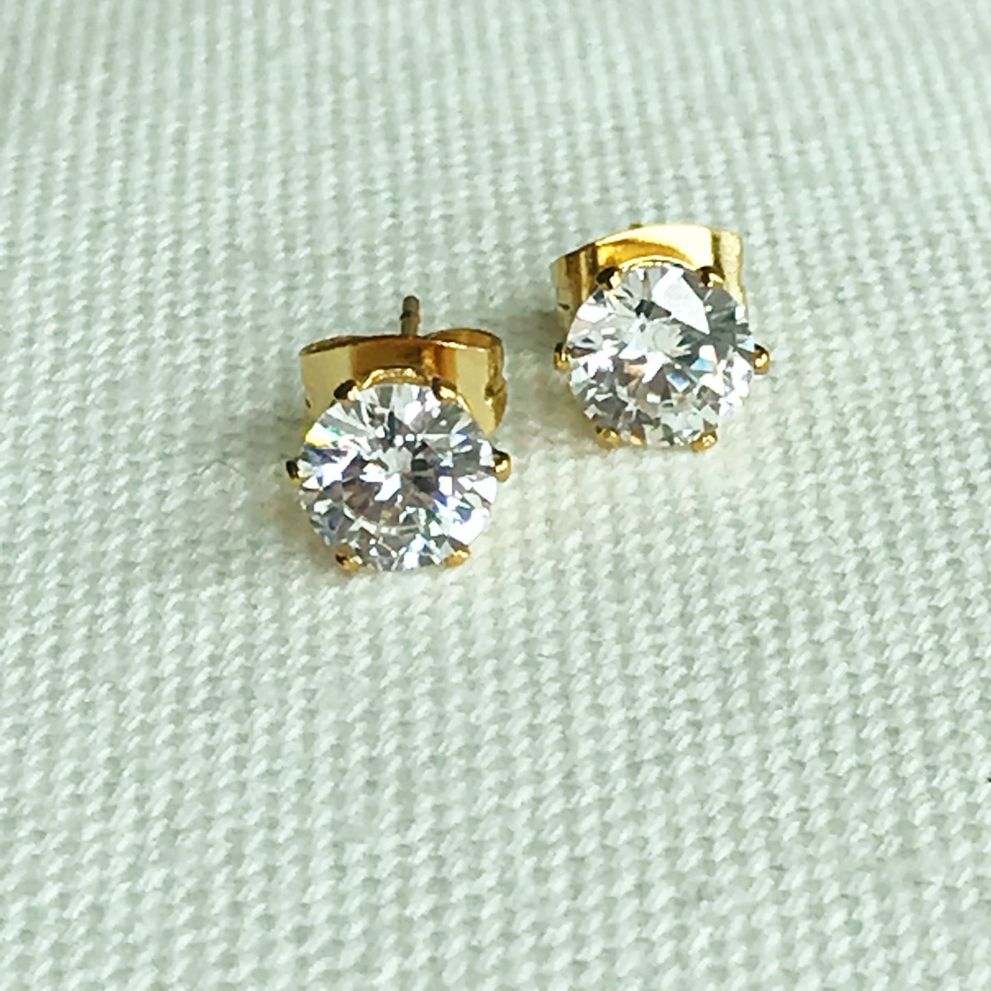Gold Filled 6mm CZ Stud Earrings