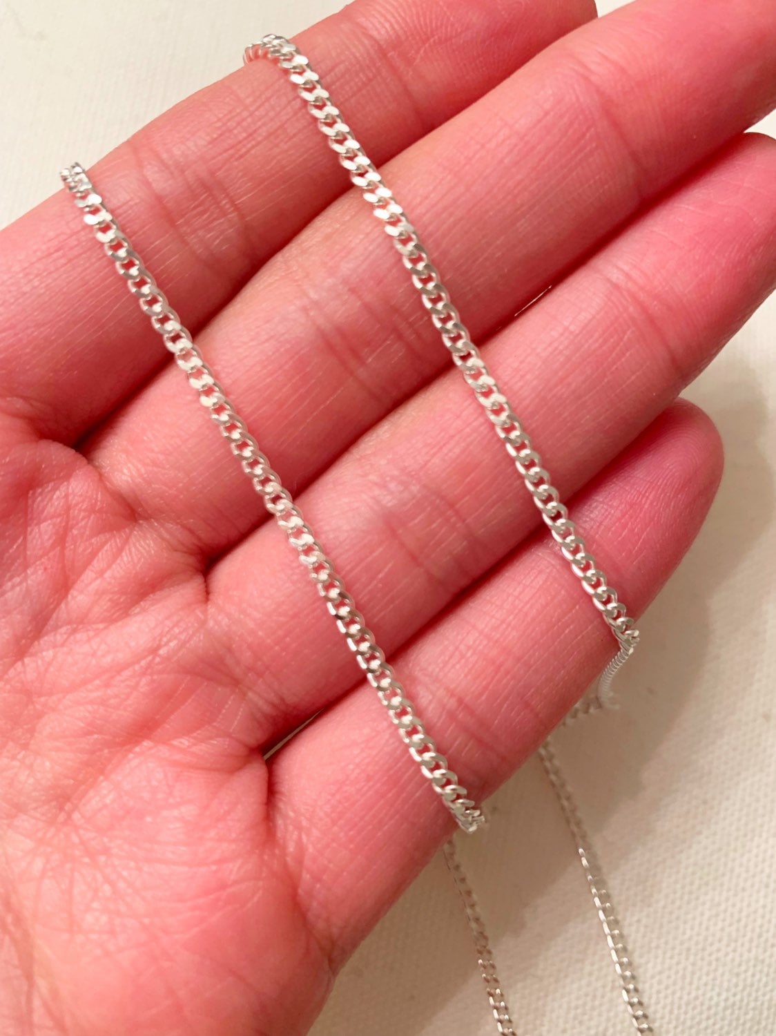 Sterling Silver Curb Necklace | Miraculous Medal Charm