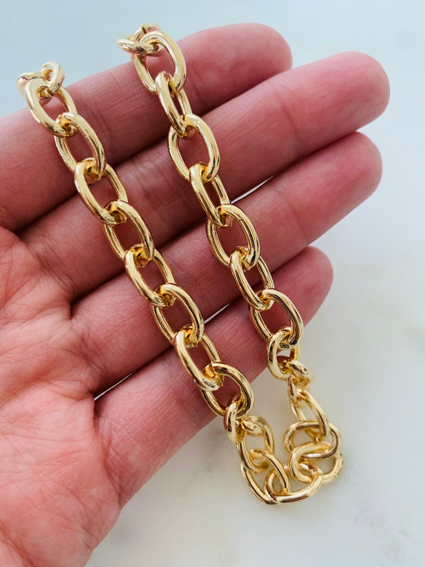Gold Filled 8mm Hollow Cable Necklace | Bold Statement Chain