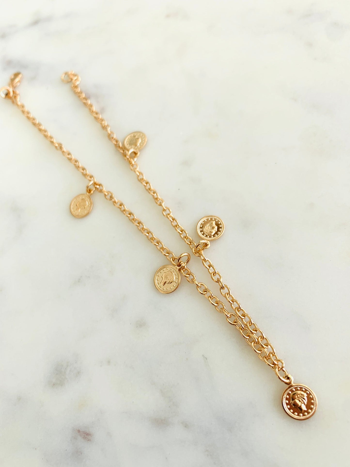 Gold Filled Coin Anklet | 10.25 Inch Statement Shine