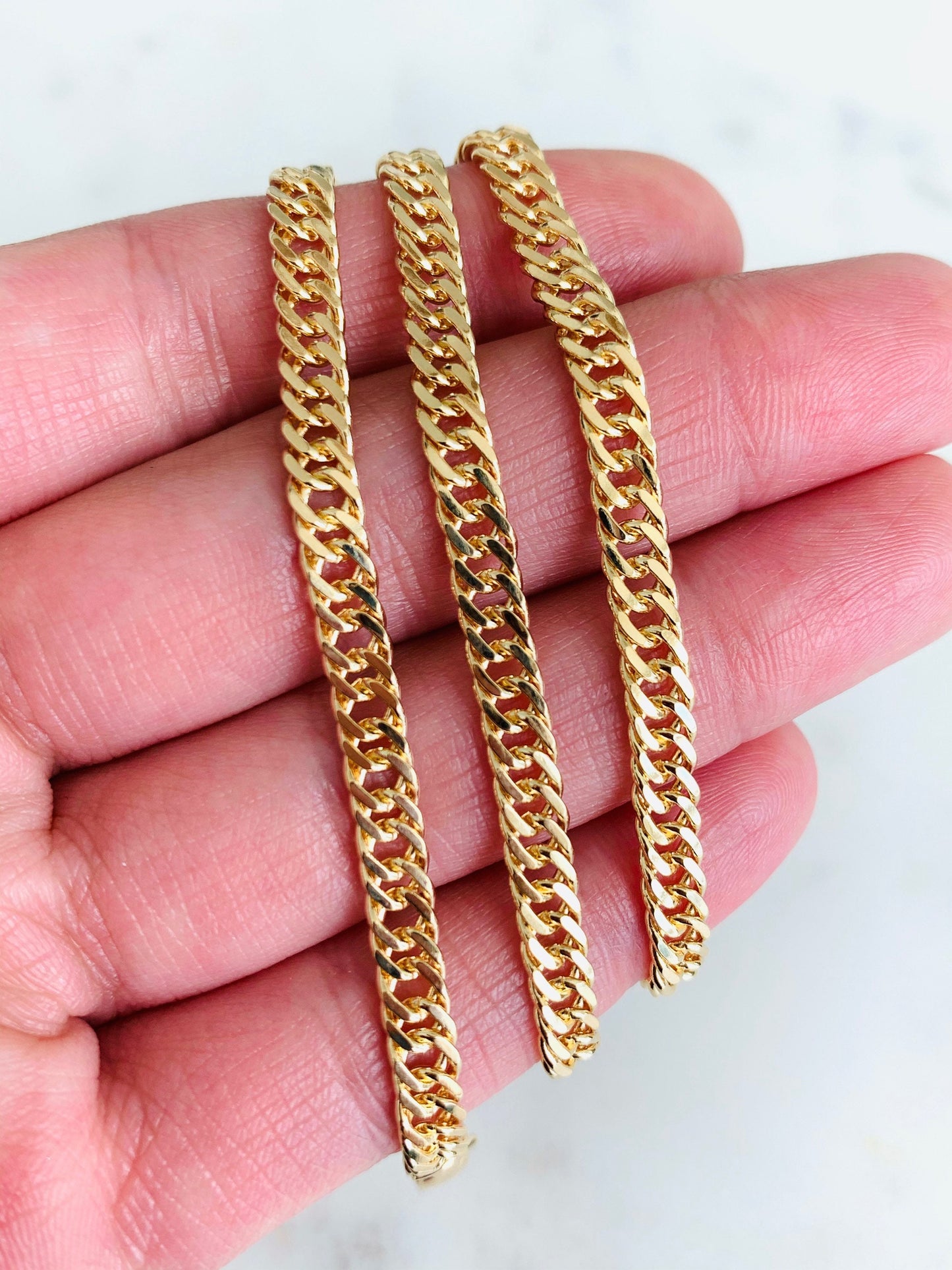 Gold Filled Omega Necklace | 5mm Flat Chain Choker