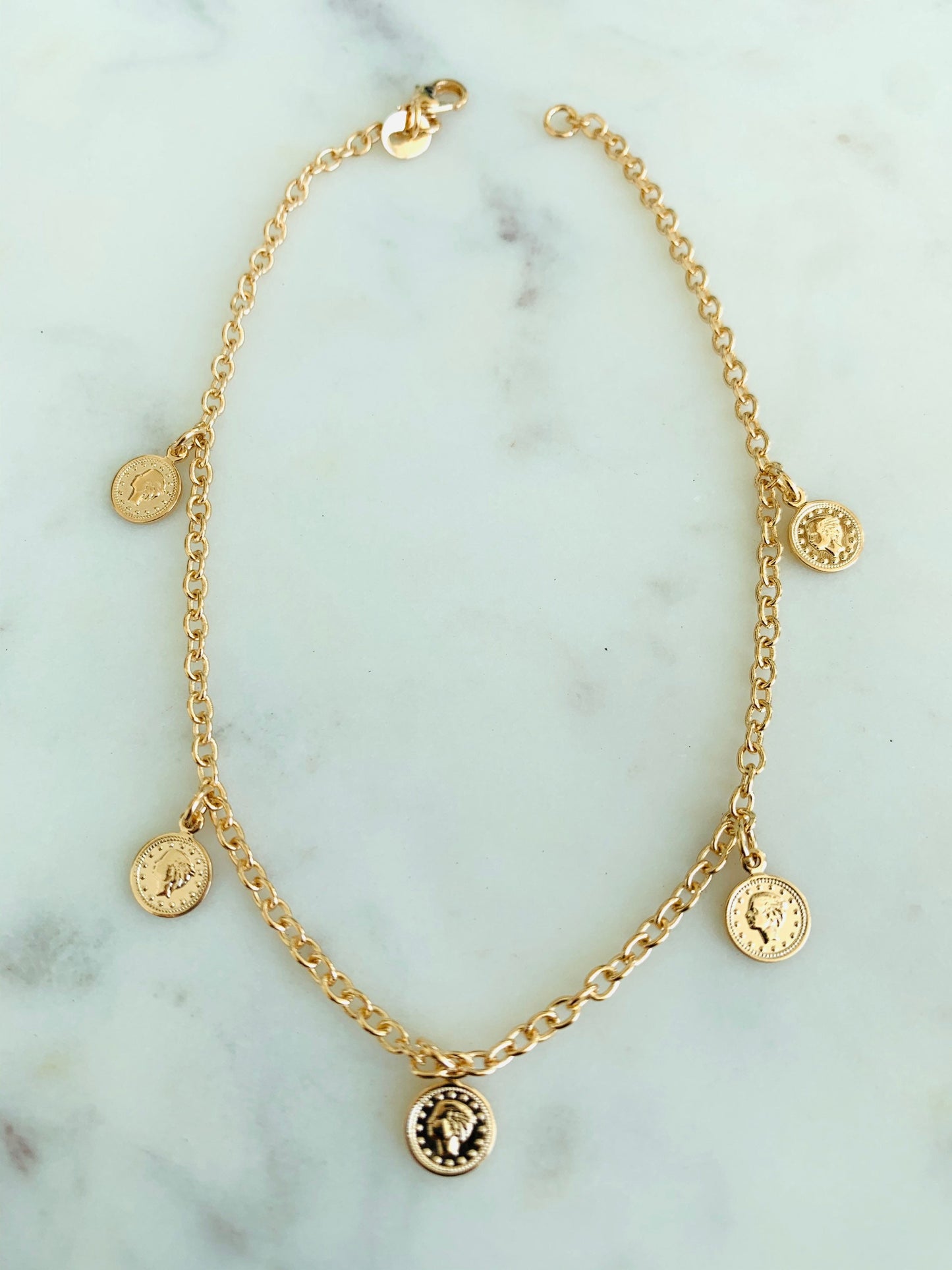Gold Filled Coin Anklet | 10.25 Inch Statement Shine