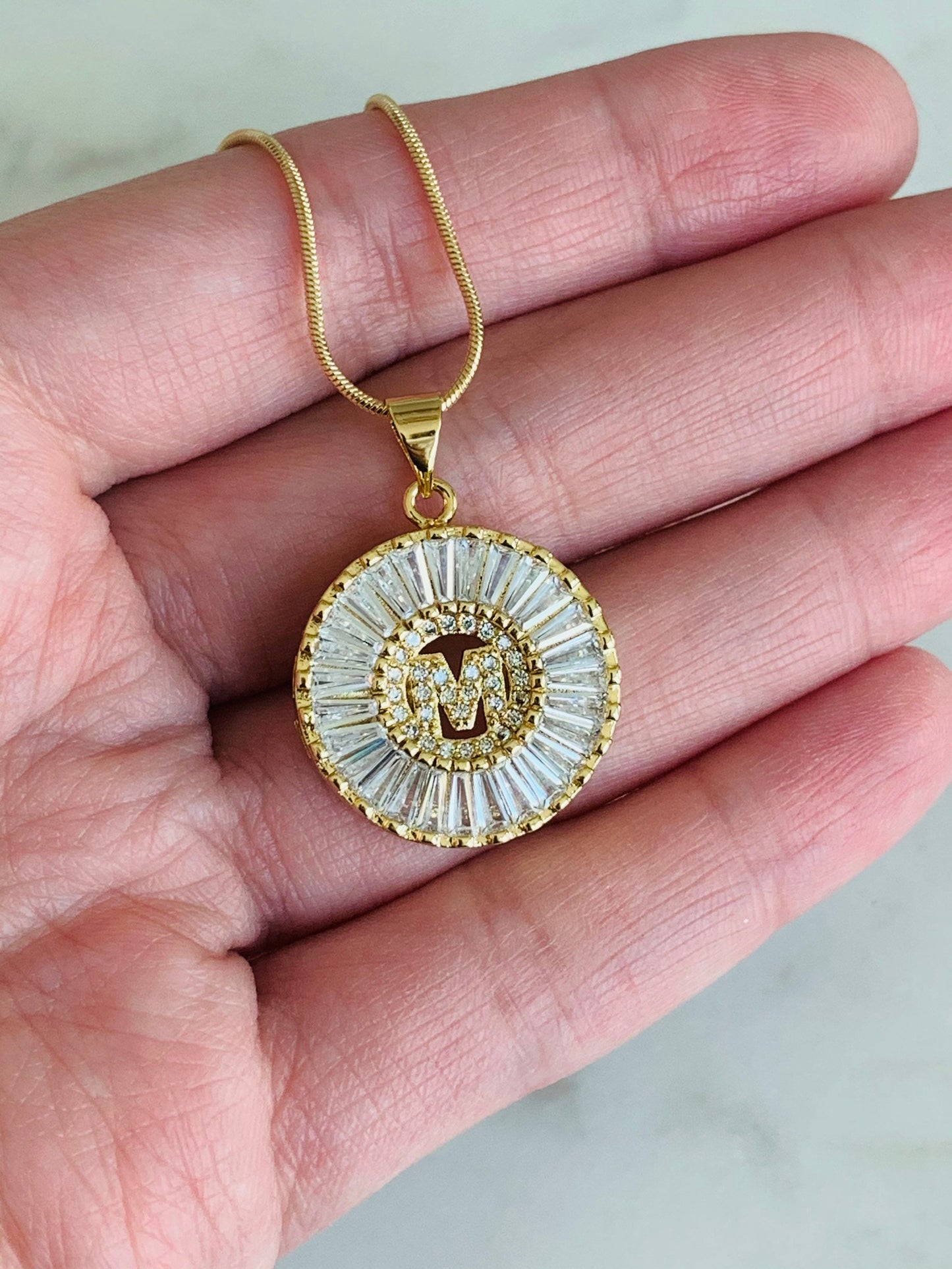Gold Filled CZ Initial Necklace | Dainty Custom Pendant