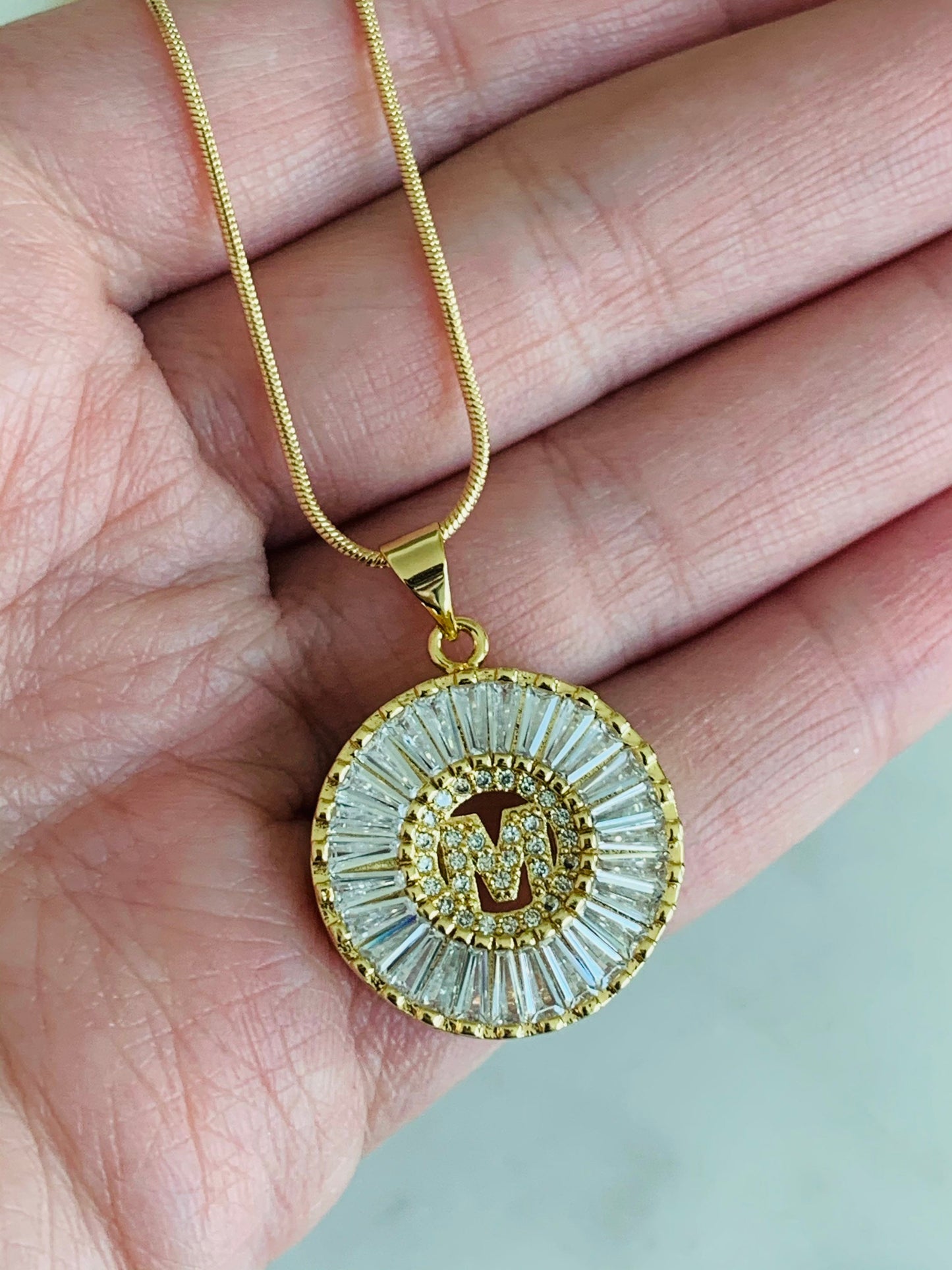 Gold Filled CZ Initial Necklace | Dainty Custom Pendant