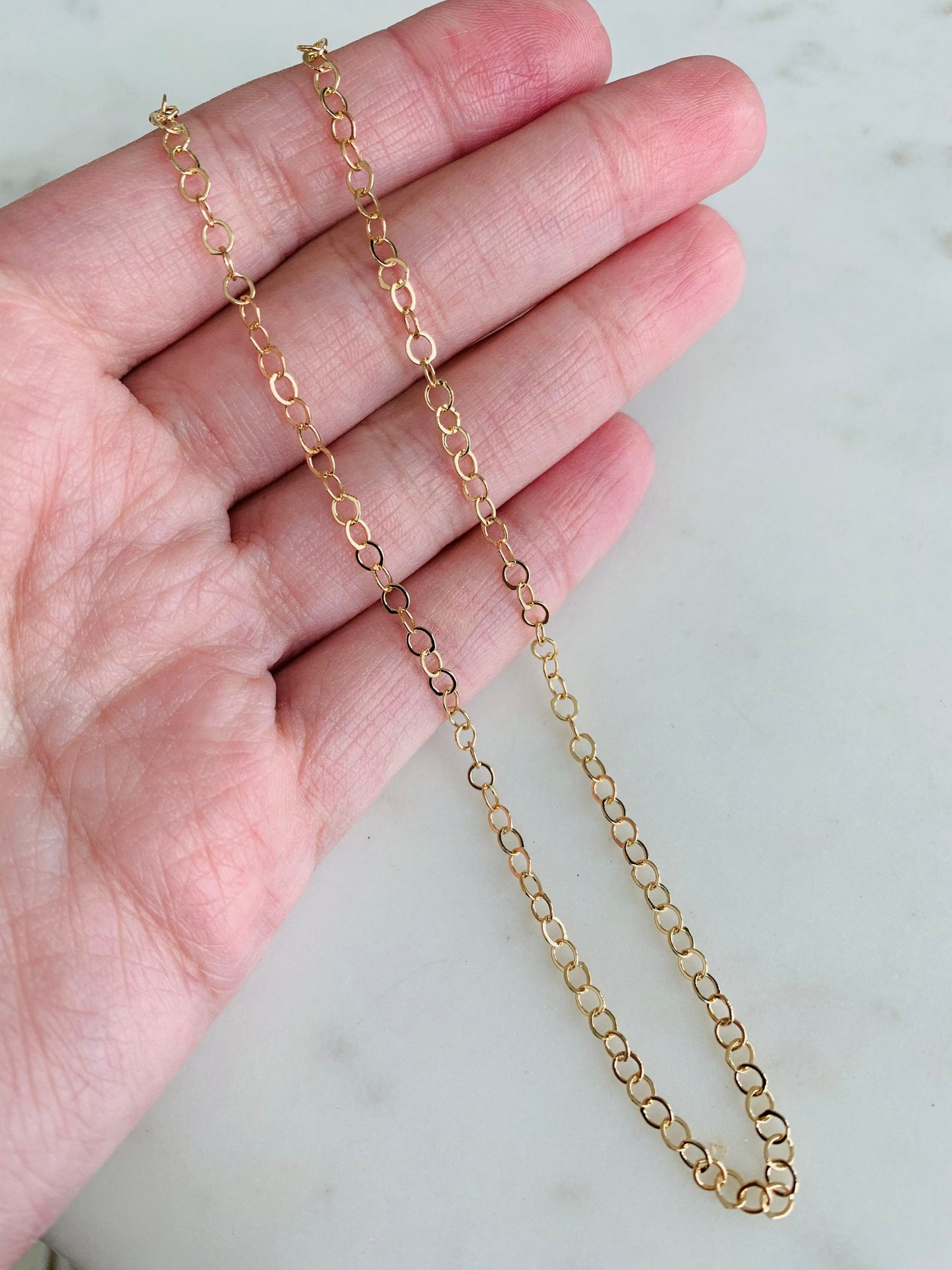 Gold Filled 2mm Cable Link Necklace | Classic Everyday Chain