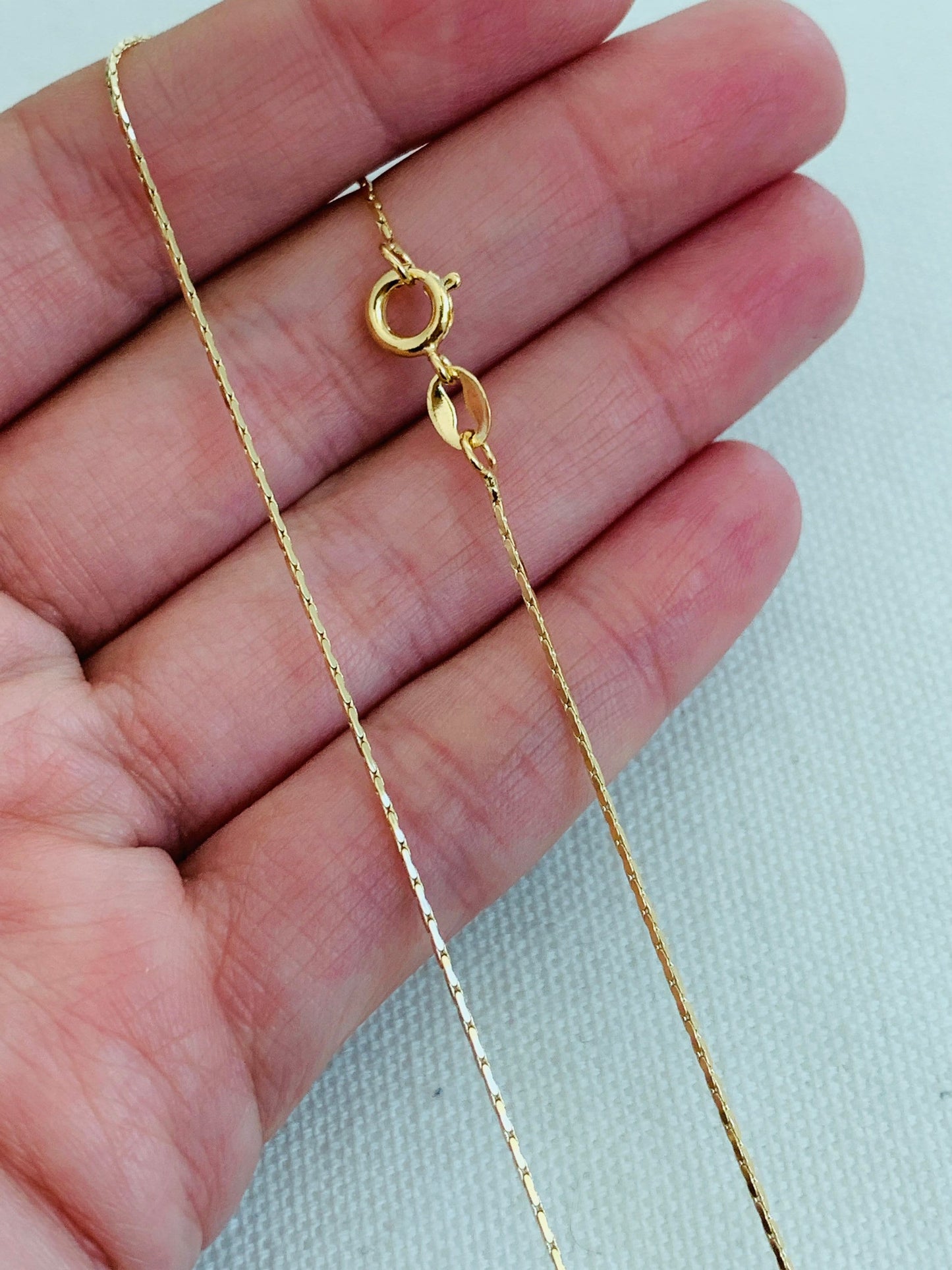 Gold Filled Tricolor Charm Necklace | 18" Dainty Accent