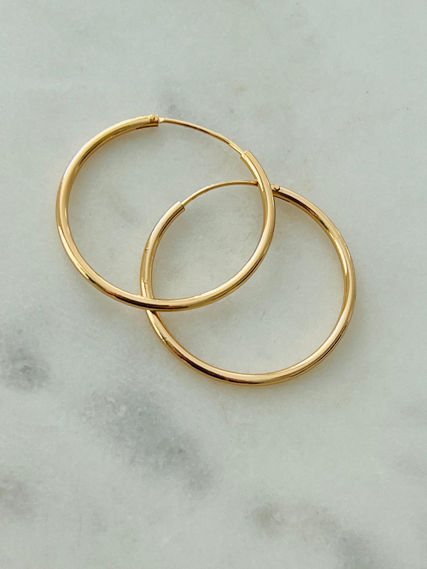 Gold Filled 32mm Hoops