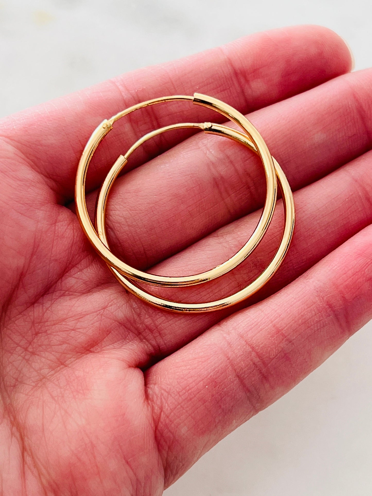Gold Filled 32mm Hoops