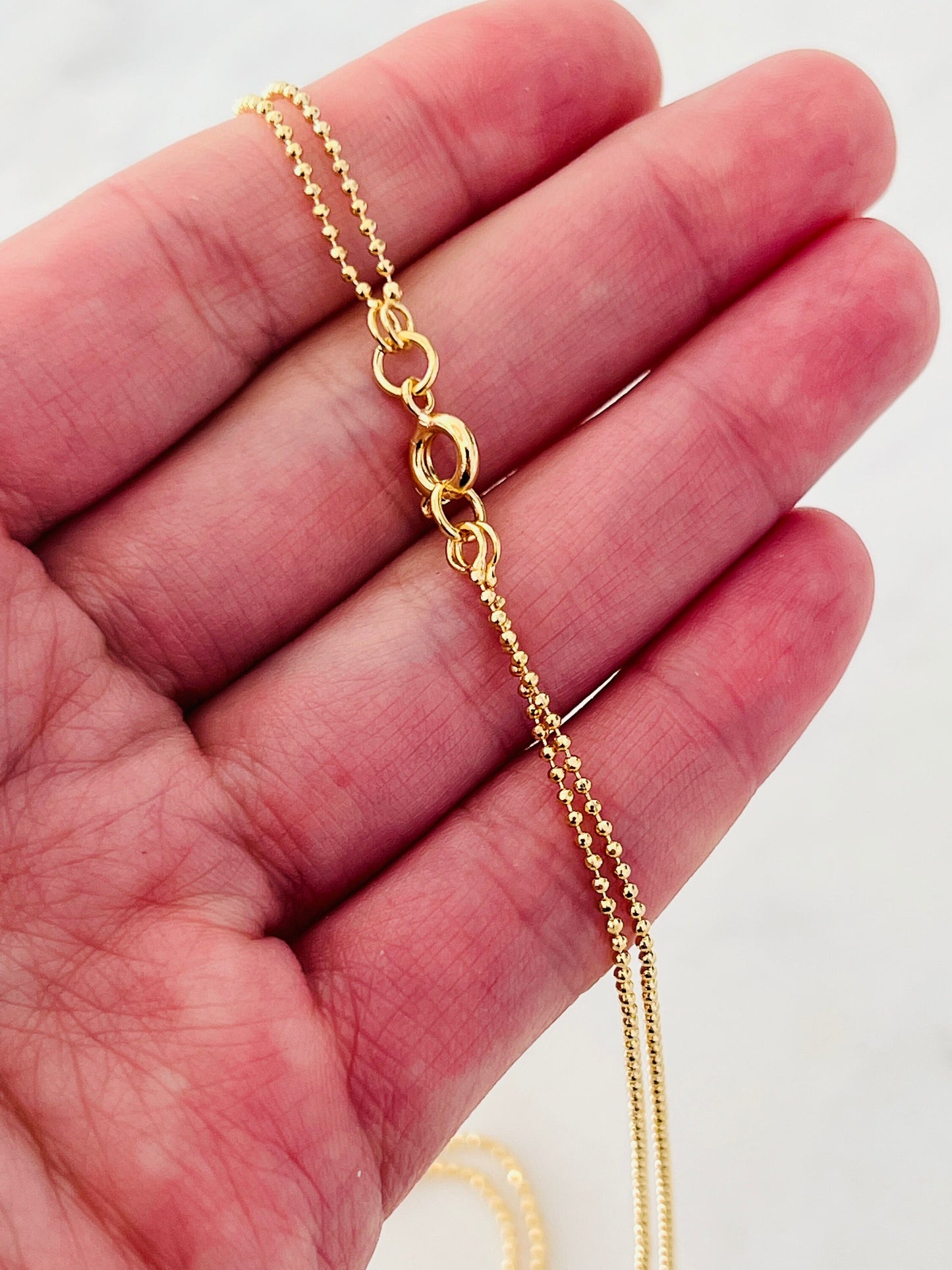 Gold Filled Layered Peace Necklace | 18" Dainty Everyday Statement