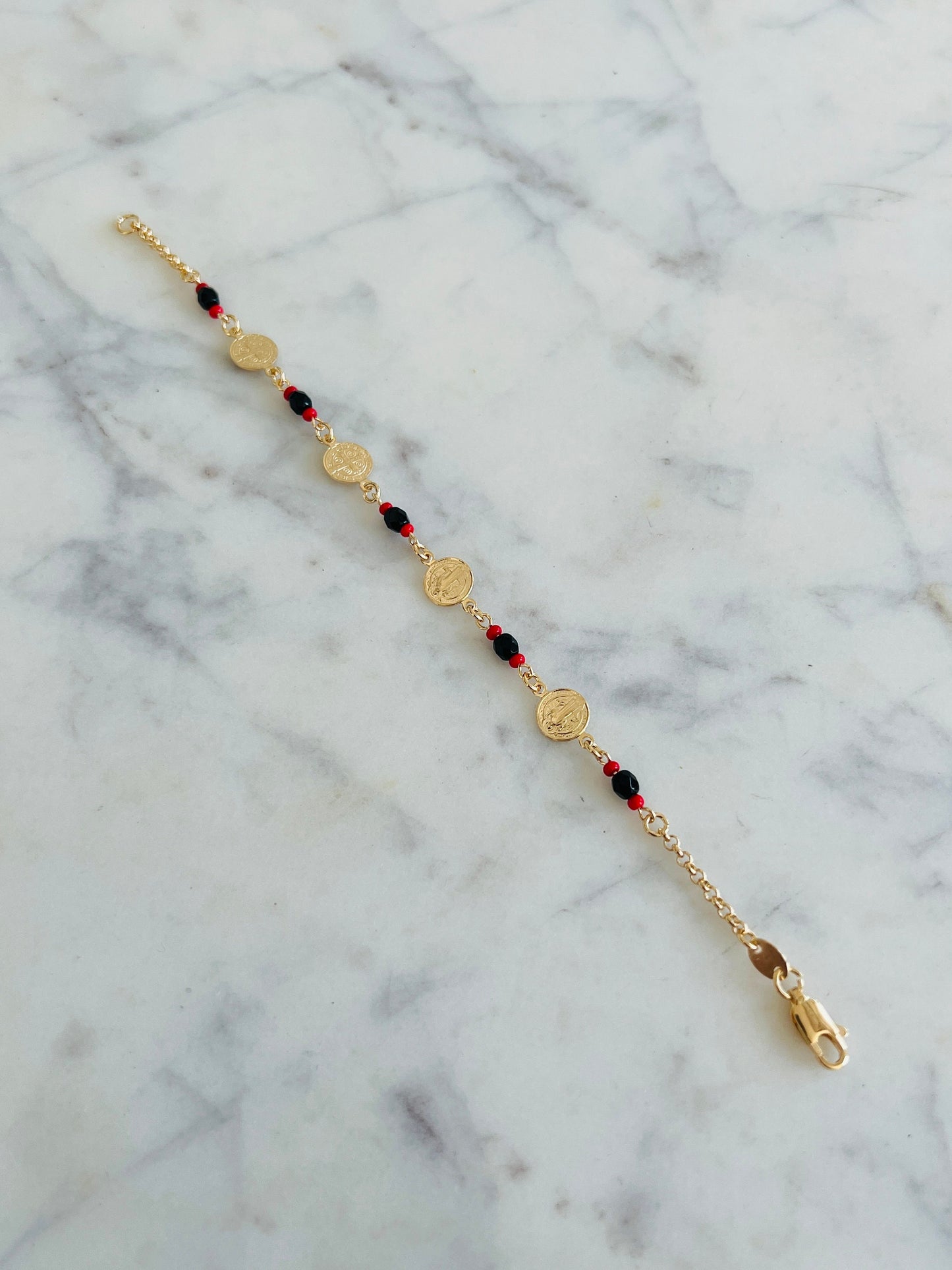 Gold Filled Saint Benedict Charm Bracelet | Spiritual Protection Jewelry