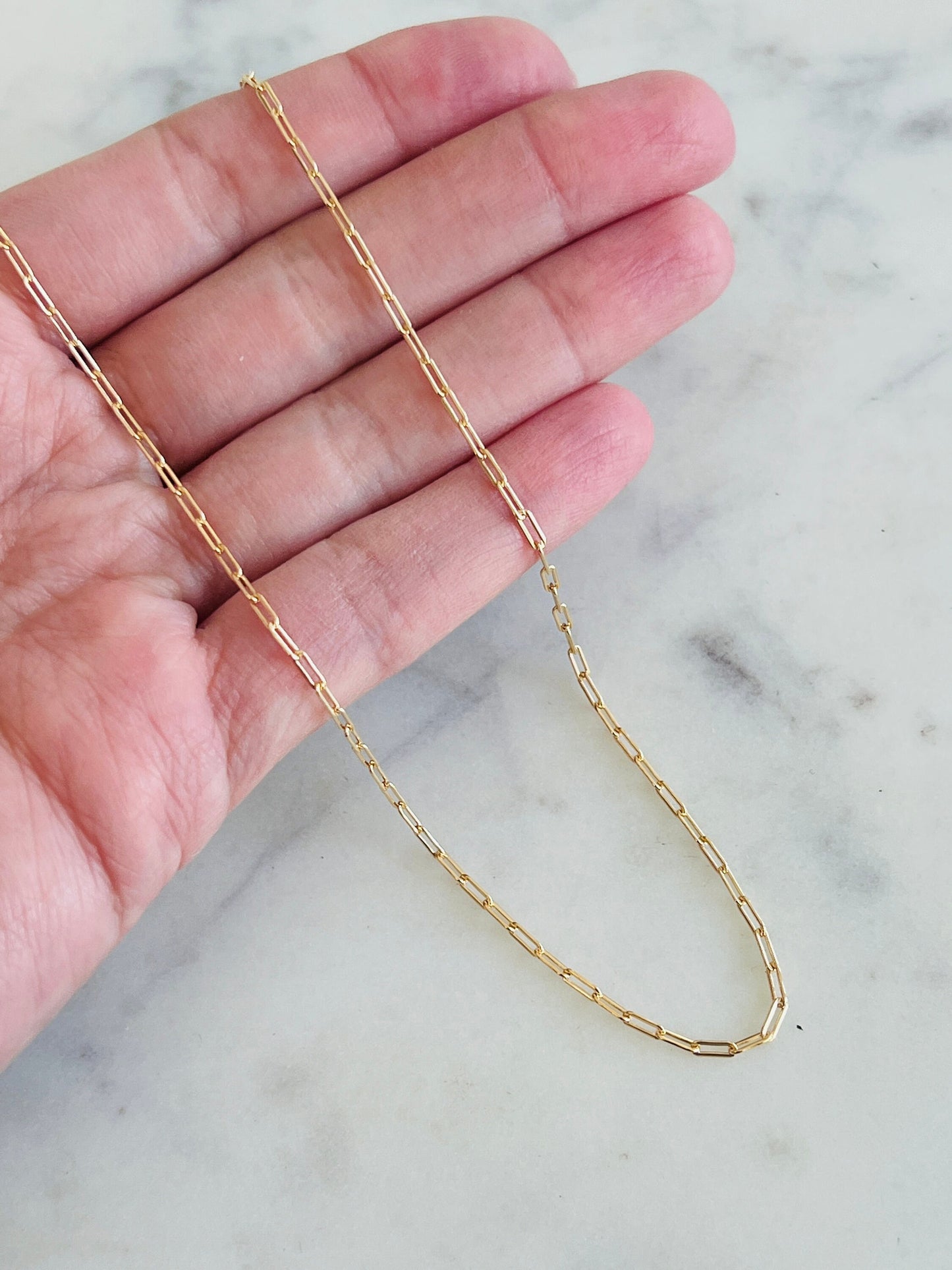 Gold Filled 1.8mm Paperclip Necklace | Sleek Everyday Staple