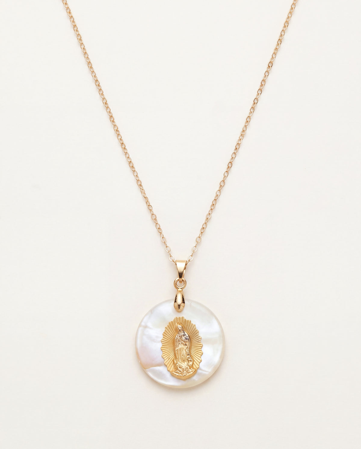 18KT Gold Filled Necklaces, Our Lady of Guadalupe Necklace | 25mm Gold Filled Catholic Pendant by HAUS OF MONOGRAM