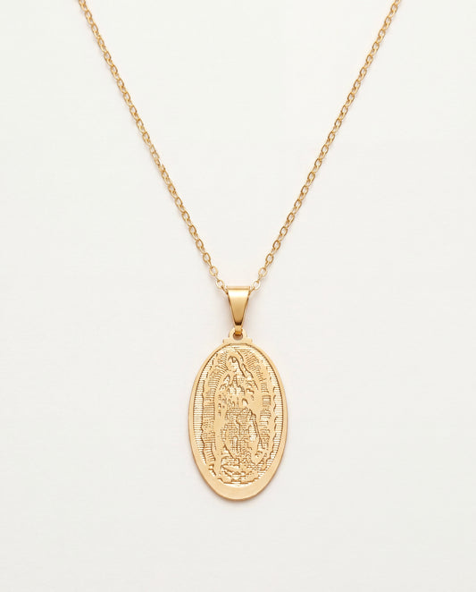 18KT Gold Filled Necklaces, Our Lady of Guadalupe Necklace | Gold Filled Catholic Charm Pendant by HAUS OF MONOGRAM