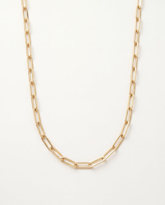 18KT Gold Filled Necklaces, Gold Filled 4mm Paperclip Necklace | Paperclip Chain by HAUS OF MONOGRAM
