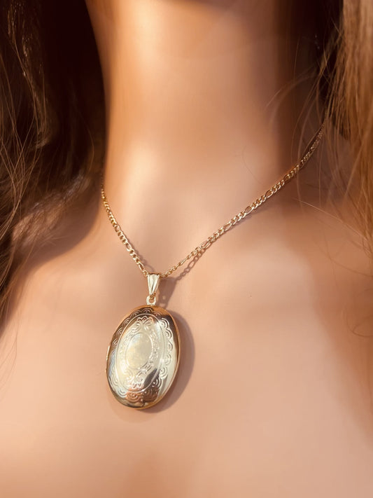 Gold Filled Locket Necklace | 16" 18" | Classic Gold Keepsake