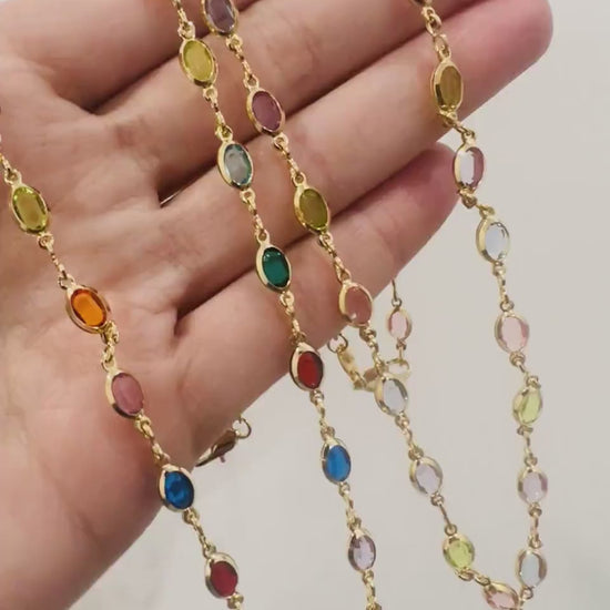 Gold Filled Necklace Gold Necklace Colorful Necklace Stone Necklace Gemstone Necklace Crystal Necklace Dainty Necklace Gift for her Gold