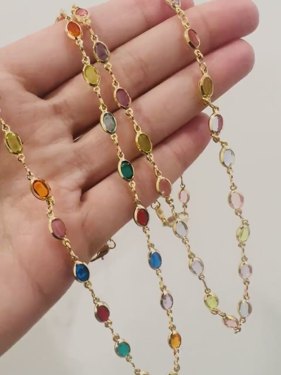 Gold Filled Necklace Gold Necklace Colorful Necklace Stone Necklace Gemstone Necklace Crystal Necklace Dainty Necklace Gift for her Gold
