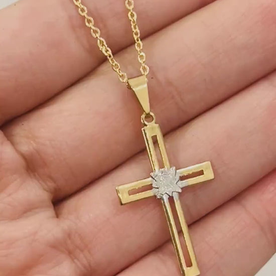 Cross Necklace,Cross Pendant with Gold Filled Chain ,Gold Filled Necklace, Delicate Necklace, Everyday Necklace, Gift for Her, Gift