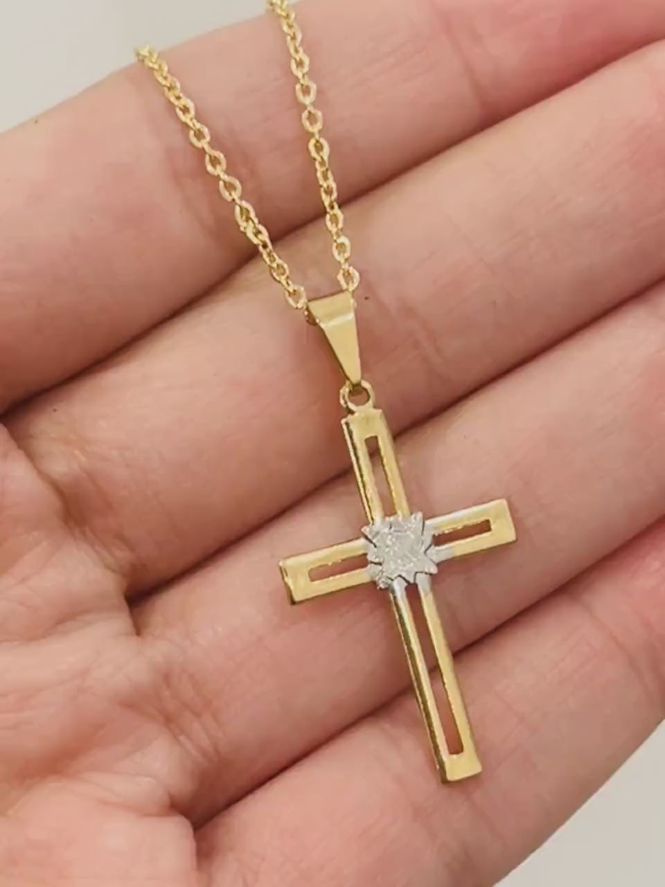 Cross Necklace,Cross Pendant with Gold Filled Chain ,Gold Filled Necklace, Delicate Necklace, Everyday Necklace, Gift for Her, Gift
