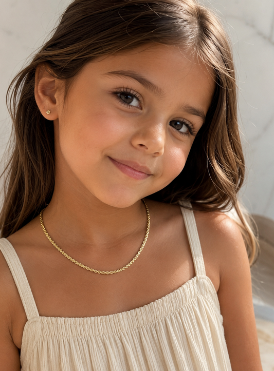 18KT Gold Filled Necklaces, Gold Filled 2.5mm Woven Necklace by HAUS OF MONOGRAM