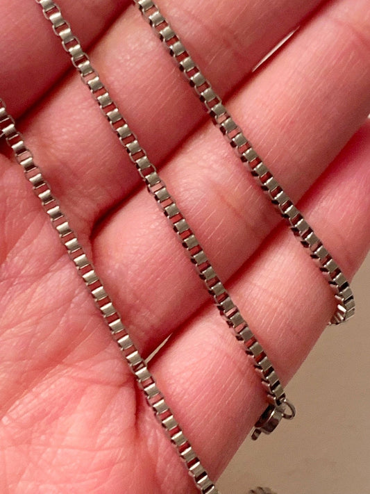 Stainless Steel 2mm Box Chain | Classic Everyday Chain Necklace by HAUS OF MONOGRAM - Men's Chains, 16", HOM-4-3136-16