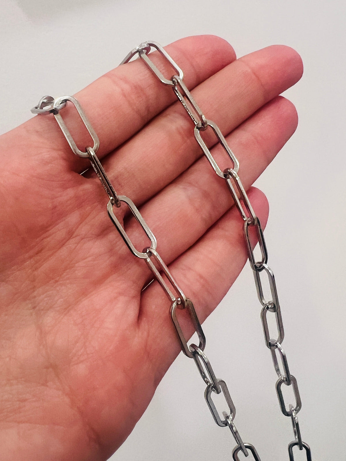 Stainless Steel 6mm Paperclip Necklace | Chunky Link Chain Statement by HAUS OF MONOGRAM - Necklaces, 16", HOM-4-3271-16