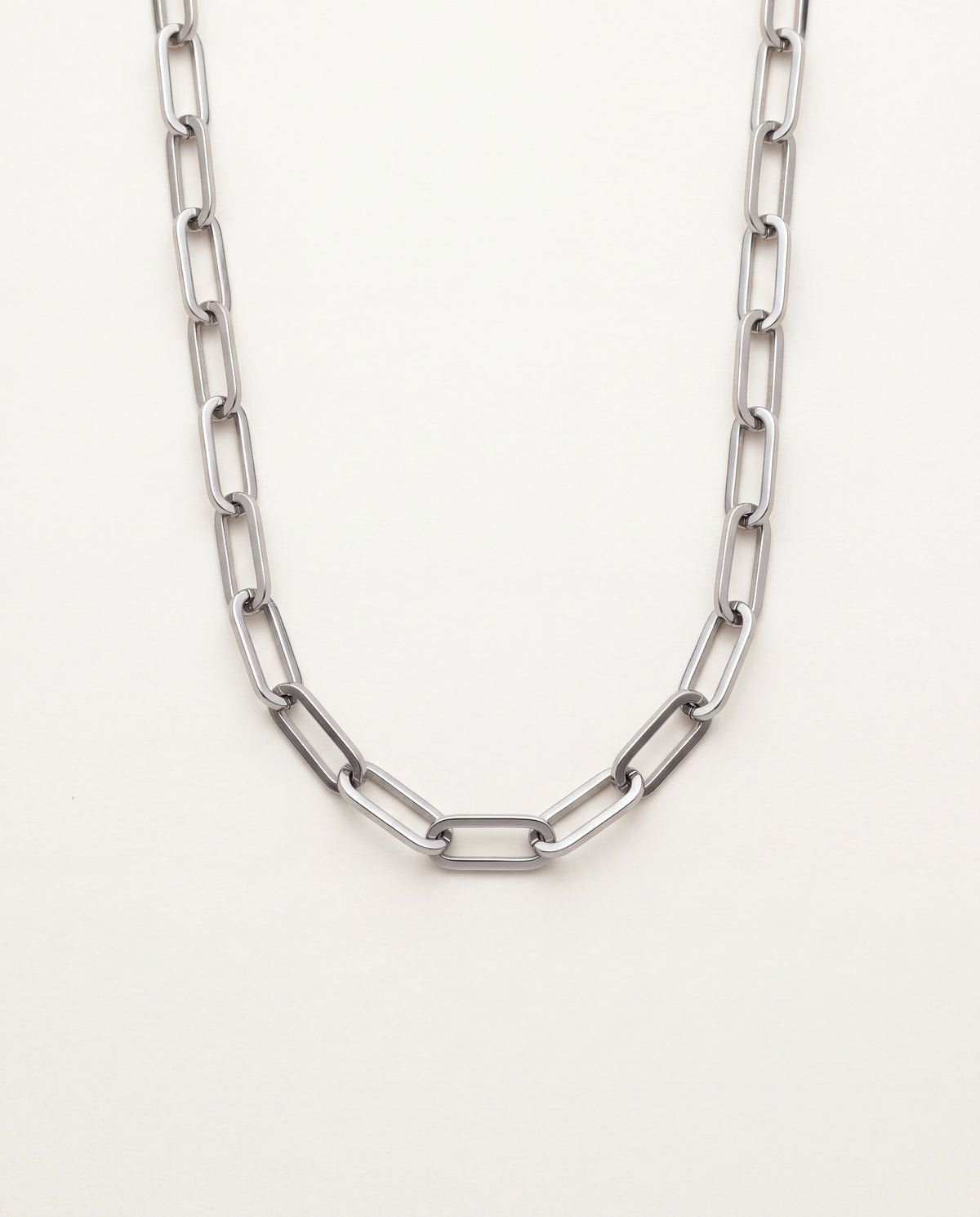 Stainless Steel 6mm Paperclip Necklace | Chunky Link Chain Statement by HAUS OF MONOGRAM - Necklaces, 16", HOM-4-3271-16