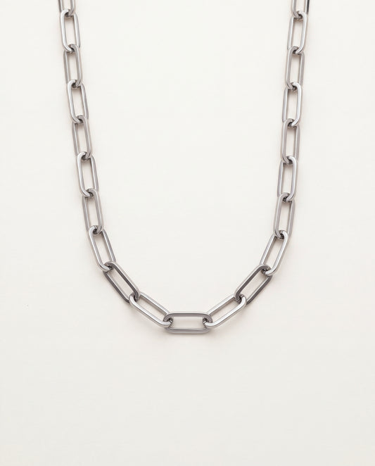 Stainless Steel 6mm Paperclip Necklace | Chunky Link Chain Statement by HAUS OF MONOGRAM - Necklaces, 16", HOM-4-3271-16