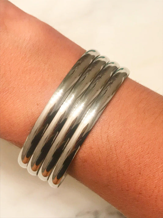 Stainless Steel Bangle | 5mm Everyday Minimalist Bracelet by HAUS OF MONOGRAM