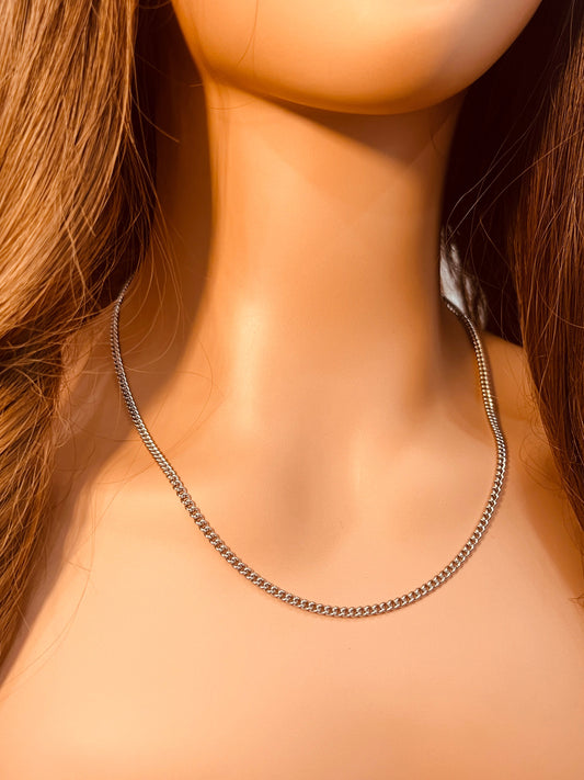 Stainless Steel Curb Necklace | 2mm Classic Chain Layer by HAUS OF MONOGRAM